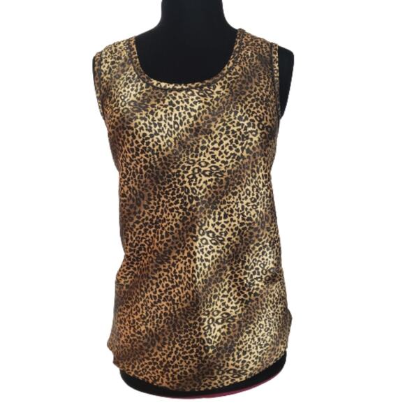 Cheetah Print Sleeveless Tank Top Blouse Plus Size 26/28W - Picture 1 of 12